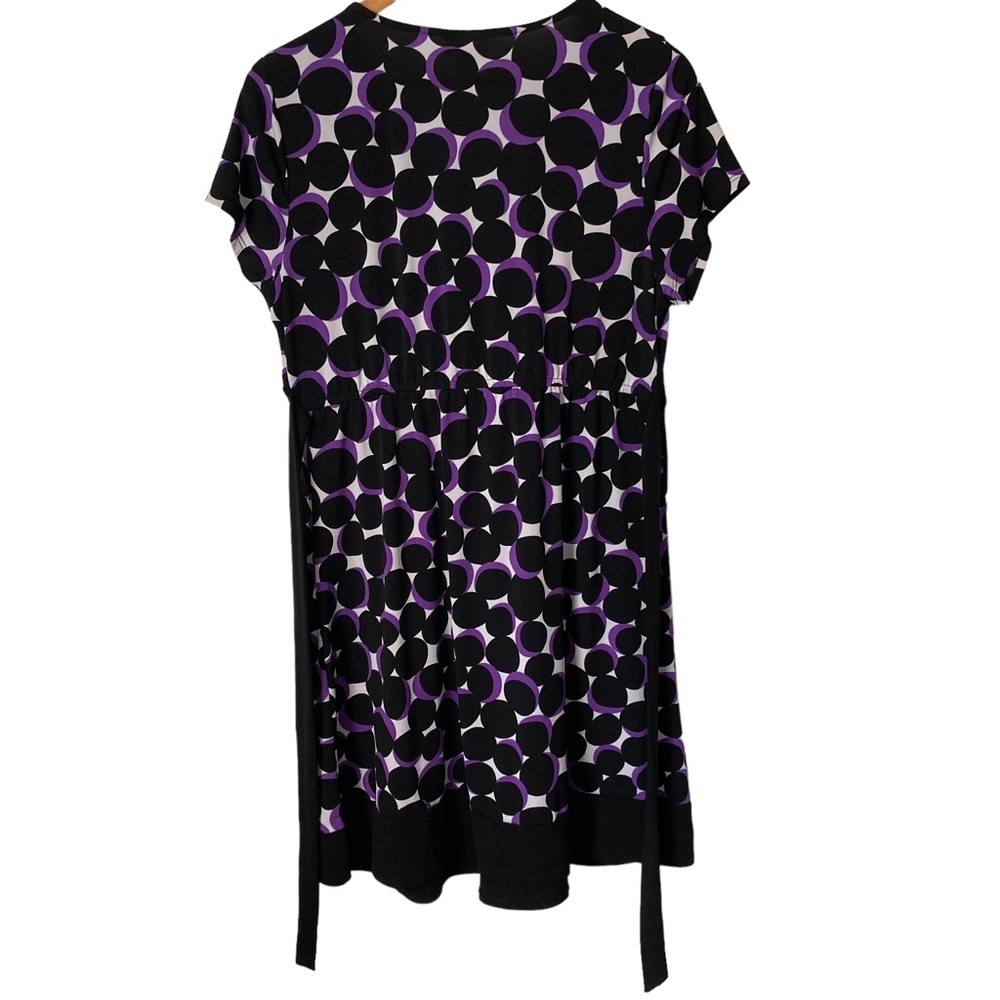 Motherhood Maternity Purple Dot Crossover V-Neck Dress L - Picture 4 of 8